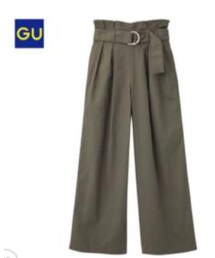 GU | ベルトツキハイウエストワイドパンツ(パンツ)