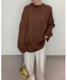 cft. | ダイヤデザインオーバーKnit/ブラウン(ニット/セーター)