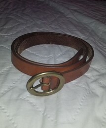 no brand | tan belt w/ brass buckle (ベルト)