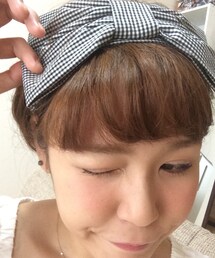 高円寺の古着屋さんで買ったチェックリボンのヘアバンド♡(ヘアバンド)