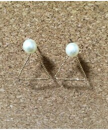 no brand | トライアングルパールピアス(ピアス（両耳用）)