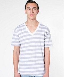 American Apparel | Fine Jersey Stripe Short Sleeve V-Neck(Tシャツ/カットソー)
