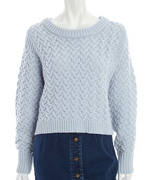 COCO DEAL | 綿アクリルクロス編み地柄ドルマンニット
(ニット/セーター)