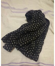 made in India | 黒地に白ドットスカーフ(マフラー)