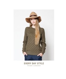 titivate | ハニカム柄クルーネックニットトップス(ニット/セーター)