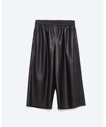 ZARA | フェイクレザーキュロットパンツ(パンツ)