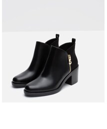 ZARA | コンビ素材ショートブーツ(ブーツ)