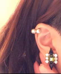 oeuf 70sチェコガラスイヤリング
ヴィンテージガラスパールイヤリング(イヤリング)