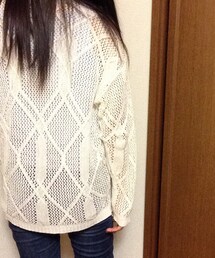 白ニットカーディガン(カーディガン/ボレロ)
