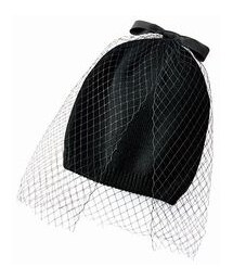 チュール付きニット帽(ニットキャップ/ビーニー)