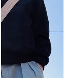 UNIVERSAL PRODUCTS | ネイビー middle waffle crew neck tee(スウェット)