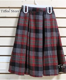 Tiffee Store | ウール混起毛チェック柄ミモレスカート(スカート)