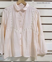Tiffee Store | サーモンピンク長袖レースブラウス(シャツ/ブラウス)