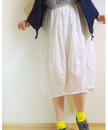 Tiffee Store | ホワイトコットンバルーンロングスカート(スカート)