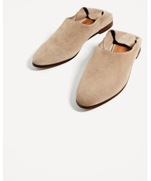 ZARA | レザーフラットシューズ(シューズ)