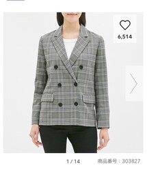 GU | チェックジャケット L / 990yen(テーラードジャケット)