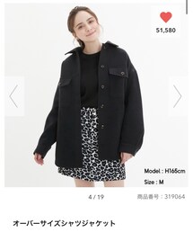 GU | オーバーサイズシャツジャケット NAVY / XL(ジャケット/アウター)