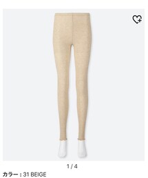 UNIQLO | リブメロウレギンス/ beige L(レギンス/スパッツ)