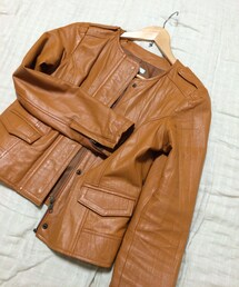 FREE'S SHOP | ノーカラーレザージャケット(ノーカラージャケット)