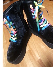 YRU | bloq velvet platform boots(ブーツ)