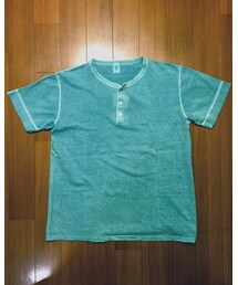Velva Sheen | 【USA】made in USA・USA cotton henry neck tee(Tシャツ/カットソー)