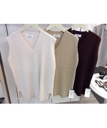 Mila Owen | Ｖネック両畦ノースリニット(その他トップス)