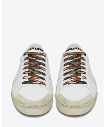 SAINT LAURENT PARIS | SIGNATURE COURT CLASSIC SURF SL/37 SNEAKER IN OFF WHITE DISTRESSED LEATHER(スニーカー)