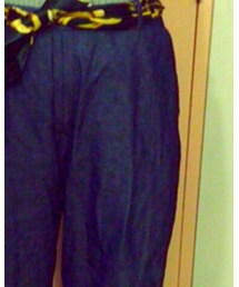 GU | デニムハイウエストボリュームパンツで脚長効果。(デニムパンツ)