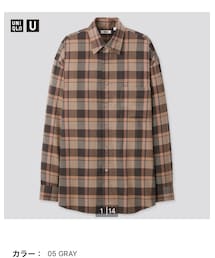 UNIQLO | ライトフランネルワイドフィットチェックシャツ(シャツ/ブラウス)
