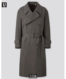UNIQLO | UNIQLOU トレンチコート　ダークグレー　L(トレンチコート)