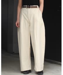 STUDIO NICHOLSON | 【STUDIO NICHOLSON】 PEACHED COTTON VOLUME PLEAT PANTS(チノパンツ)