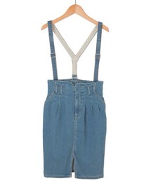 COCO DEAL | サスペンダー付きデニムハイウエストタイトスカート(デニムスカート)