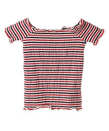 dazzlin | ボーダーシャーリングトップス(Tシャツ/カットソー)