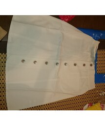 w closet | 白デニム膝丈スカート
(デニムスカート)