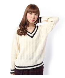 PAGEBOY | 白のチルデンニット(ニット/セーター)