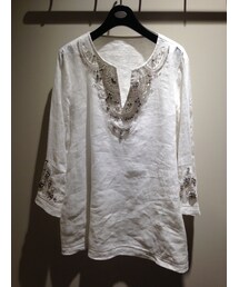 UNITED ARROWS | 亞麻刺繡上衣(その他トップス)