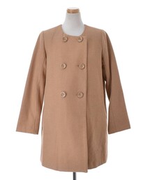 URBAN RESEARCH ROSSO WOMEN | ノーカラーダブルコート(ノーカラージャケット)