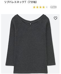 UNIQLO | リブバレエネックT(7分袖)／商品番号:400860(トップス)
