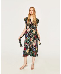 ZARA | フローラルプリントチュニック(シャツワンピース)