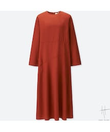 UNIQLO |  寬襬長洋裝(長袖)(HANA TAJIMA)(ワンピース)