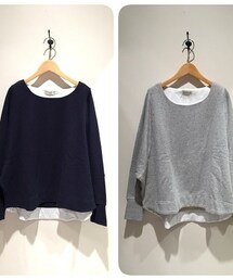 Rinajour | ☆Rinajour福岡店限定アイテム☆
シンプルながら後ろ身頃が長い変形スウェット。ドルマンスリーブのボリューム感もかわいいです！
様々なレイヤードを楽しむことができ、パンツでもスカートでも合わせやすい万能アイテムでもあります！(スウェット)