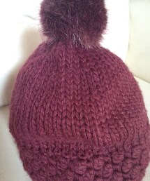 TOPSHOP | ボルドーポンポン帽子💗(ニットキャップ/ビーニー)
