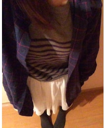 チェックロングシャツber. | ジャケット/アウター