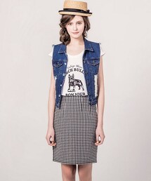 PAZZO | 黑白格子裙(スカート)