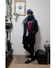 帽子を(株)ってカジュアルに♪ | 帽子を被ってカジュアルにするのも好き♪(チェスターコート)