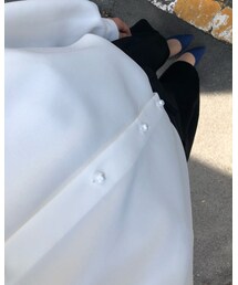 GU | パールボタンのスタンドカラーシャツ袖口にタック多め(シャツ/ブラウス)
