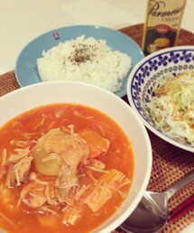 夕飯 | チキンカチャトラ(食器)