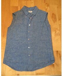 UNIQLO | プレミアムリネンノースリーブシャツ(シャツ/ブラウス)