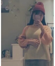 拼接色毛衣 | ニット/セーター