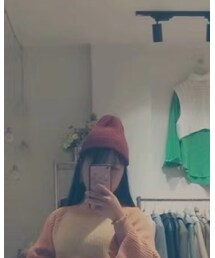 酒红色针织帽 | ニットキャップ/ビーニー